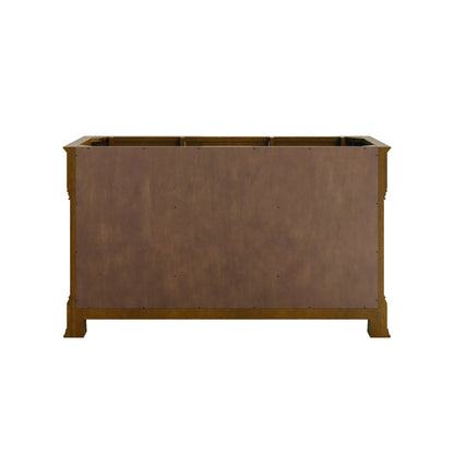 Brookfield 60" Double Vanity, Honey Oak w/ 3 CM Parisien Bleu Silestone Top