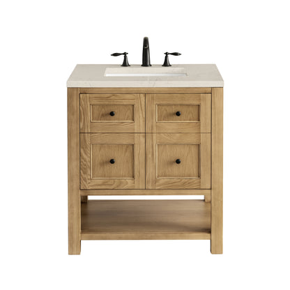 Renovate for Less Atlanta Breckenridge 30" Single Vanity, Light Natural Oak, w/ 3 CM Siberian Silestone Top