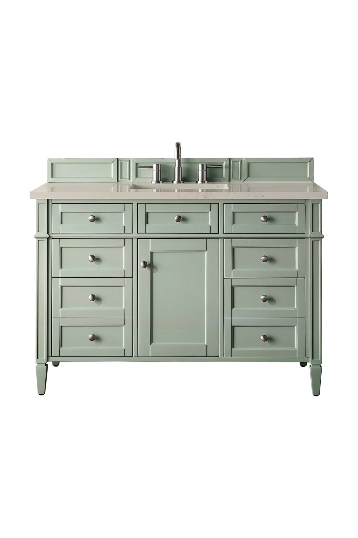 Brittany 48" Single Vanity, Sage Green, w/ 3 CM Siberian Silestone Top
