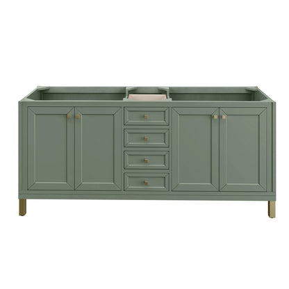 Chicago 72" Double Vanity, Smokey Celadon, w/ 3 CM Eternal Jasmine Pearl Silestone® Top