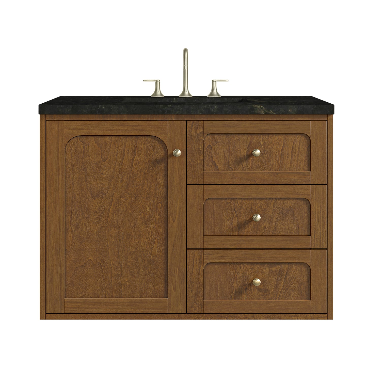 Renovate for Less Atlanta Laurent 36" Single Vanity, Honey Oak w/ 3 CM Phantome Eclos Top