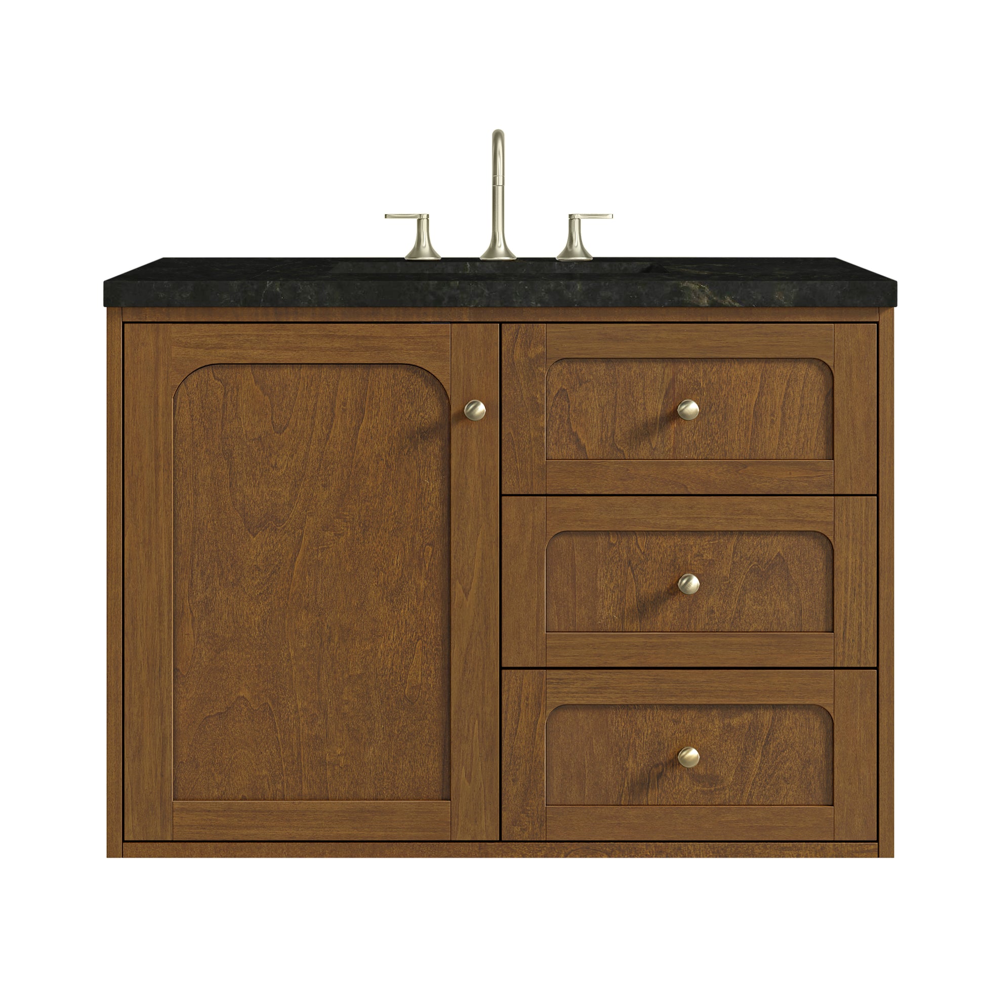 Renovate for Less Atlanta Laurent 36" Single Vanity, Honey Oak w/ 3 CM Phantome Eclos Top