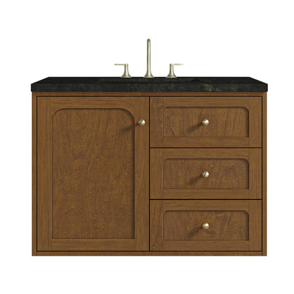 Renovate for Less Atlanta Laurent 36" Single Vanity, Honey Oak w/ 3 CM Phantome Eclos Top