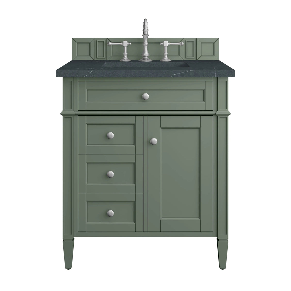 Brittany 30" Single Vanity, Smokey Celadon w/ 3 CM Charcoal Soapstone Top