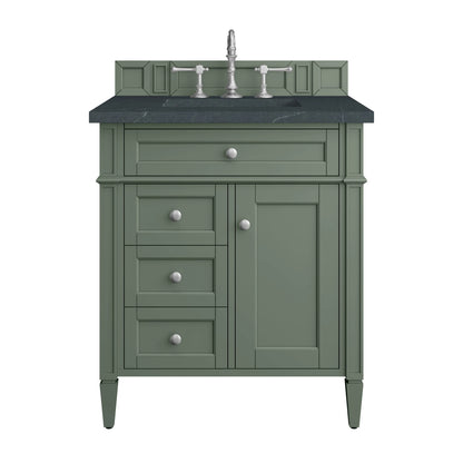 Brittany 30" Single Vanity, Smokey Celadon w/ 3 CM Charcoal Soapstone Top