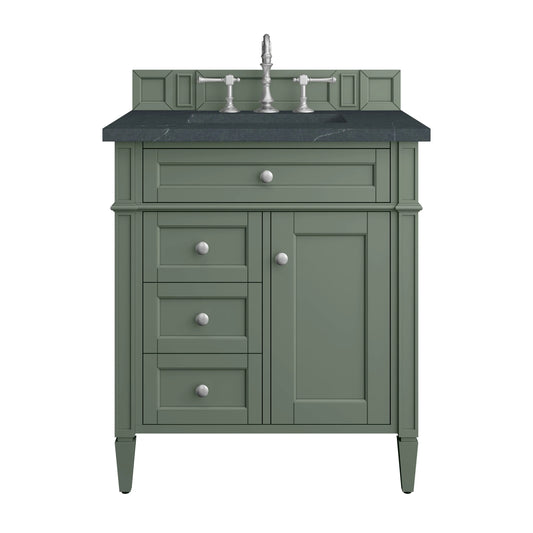 Brittany 30" Single Vanity, Smokey Celadon w/ 3 CM Charcoal Soapstone Top