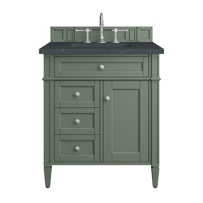 Renovate for Less Atlanta Brittany 30" Single Vanity, Smokey Celadon w/ 3 CM Charcoal Soapstone Top
