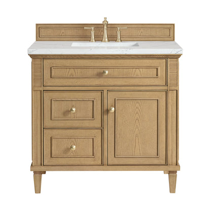 Lorelai 36" Single Vanity, Light Natural Oak w/ 3 CM Ethereal Noctis Silestone Top