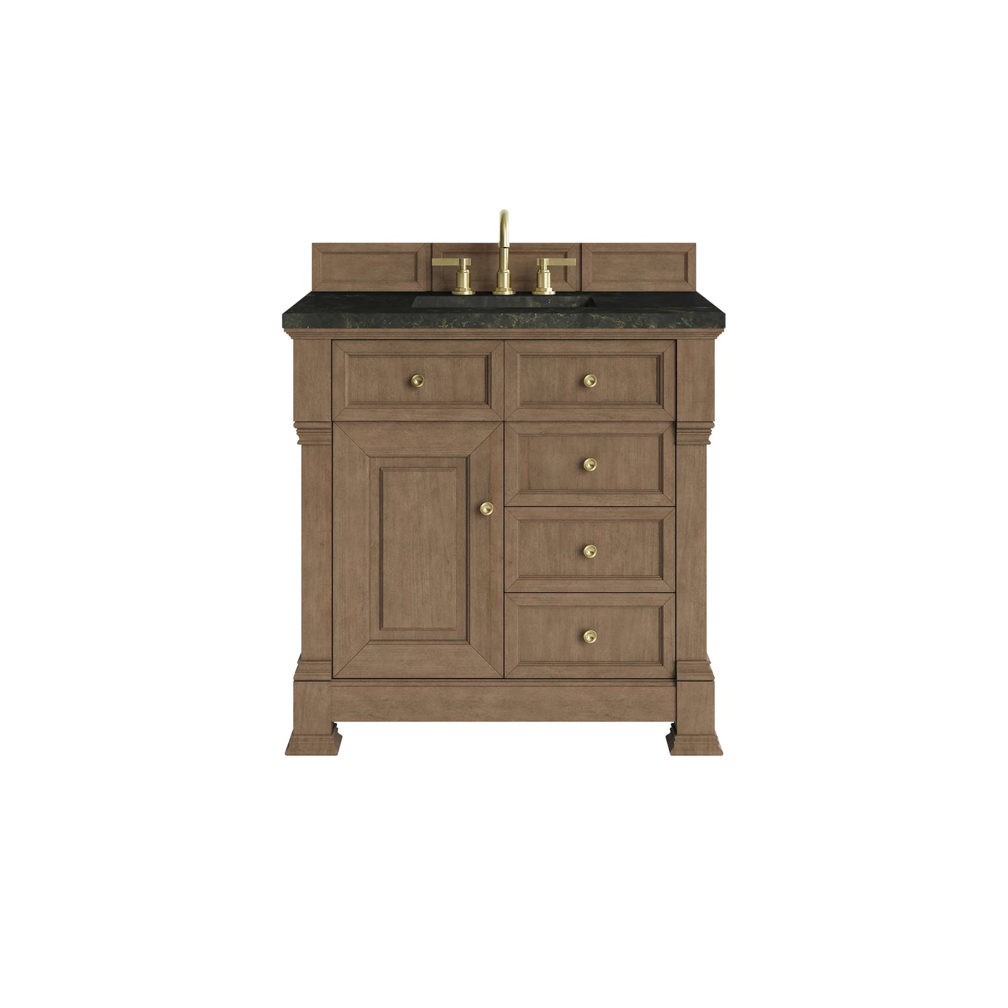 Renovate for Less Atlanta Brookfield 36" Single Vanity, Pecan, w/ 3 CM Phantome Eclos Top