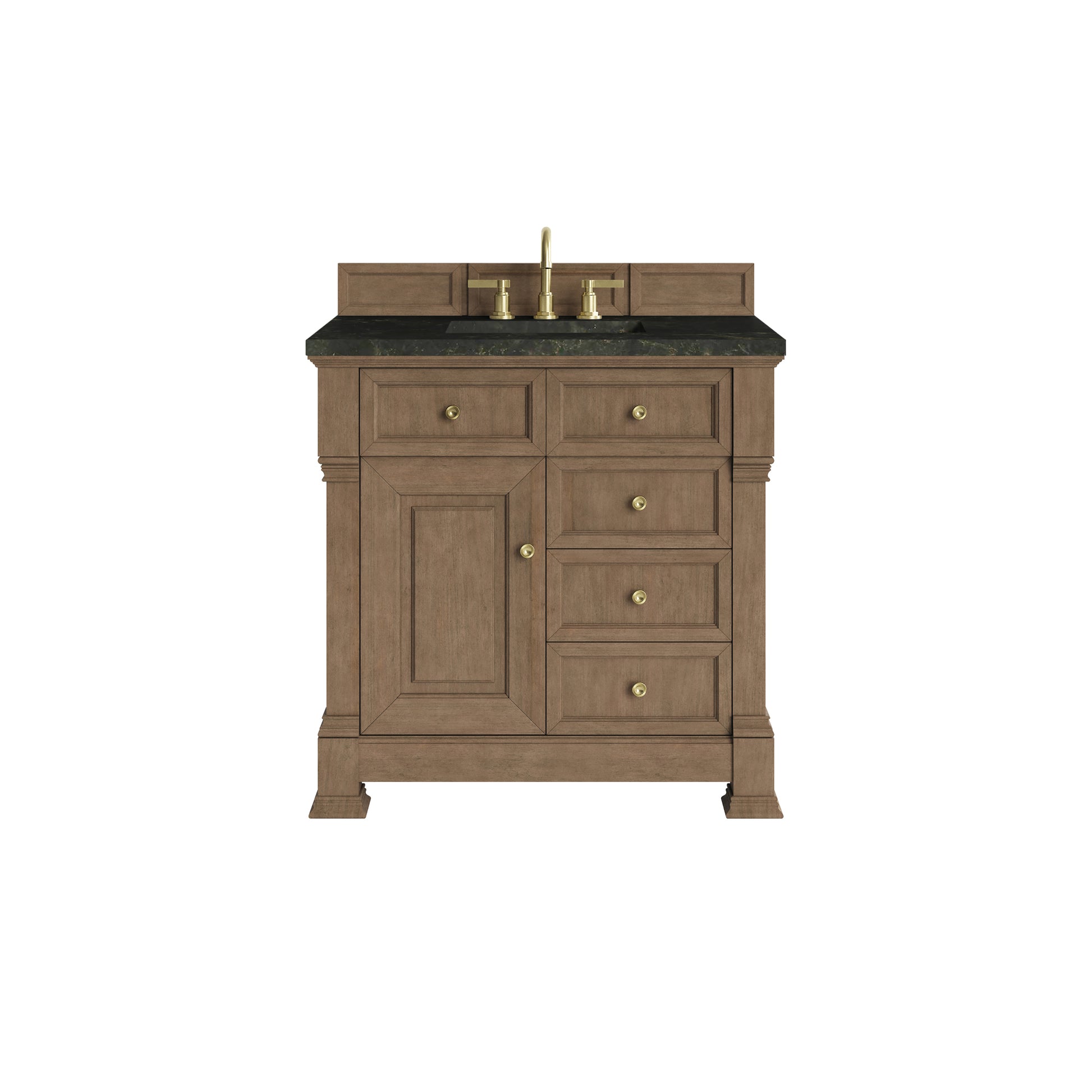 Renovate for Less Atlanta Brookfield 36" Single Vanity, Pecan, w/ 3 CM Phantome Eclos Top