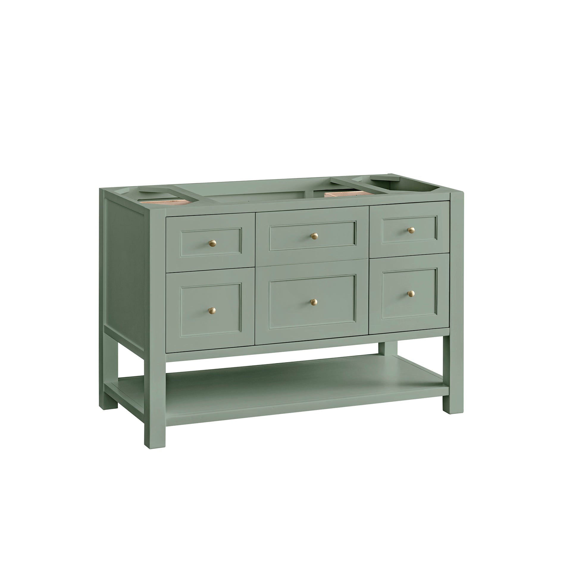 Renovate for Less Atlanta Breckenridge 48" Single Vanity, Smokey Celadon w/ 3 CM Victorian Silver Top