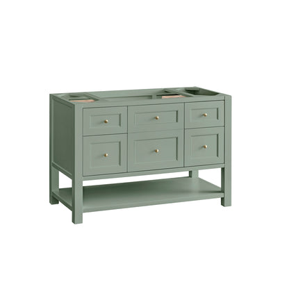 Renovate for Less Atlanta Breckenridge 48" Single Vanity, Smokey Celadon w/ 3 CM Victorian Silver Top