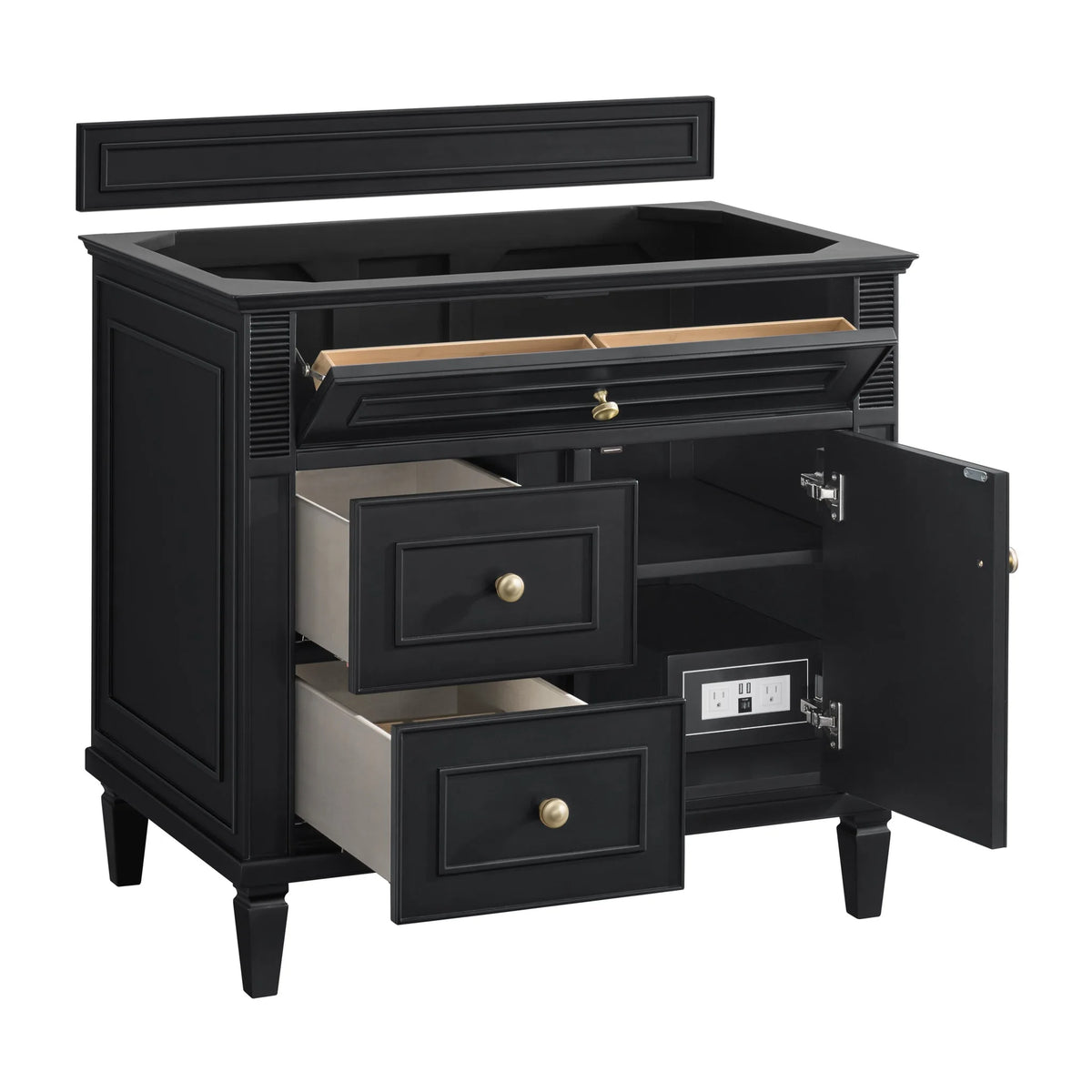 Lorelai 36" Single Vanity, Black Onyx, w/ 3 CM Phantome Eclos Top