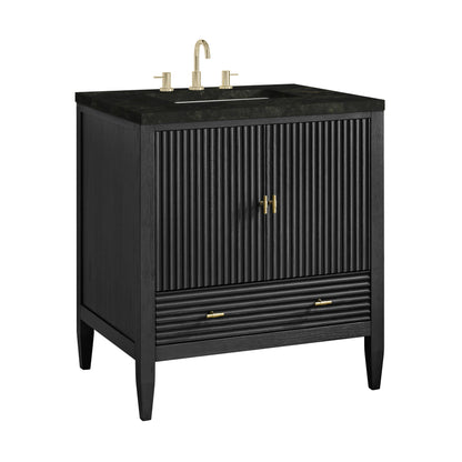 Renovate for Less Atlanta Myrrin 30" Single Vanity, Carbon Oak w/ 3 CM Phantome Eclos Top