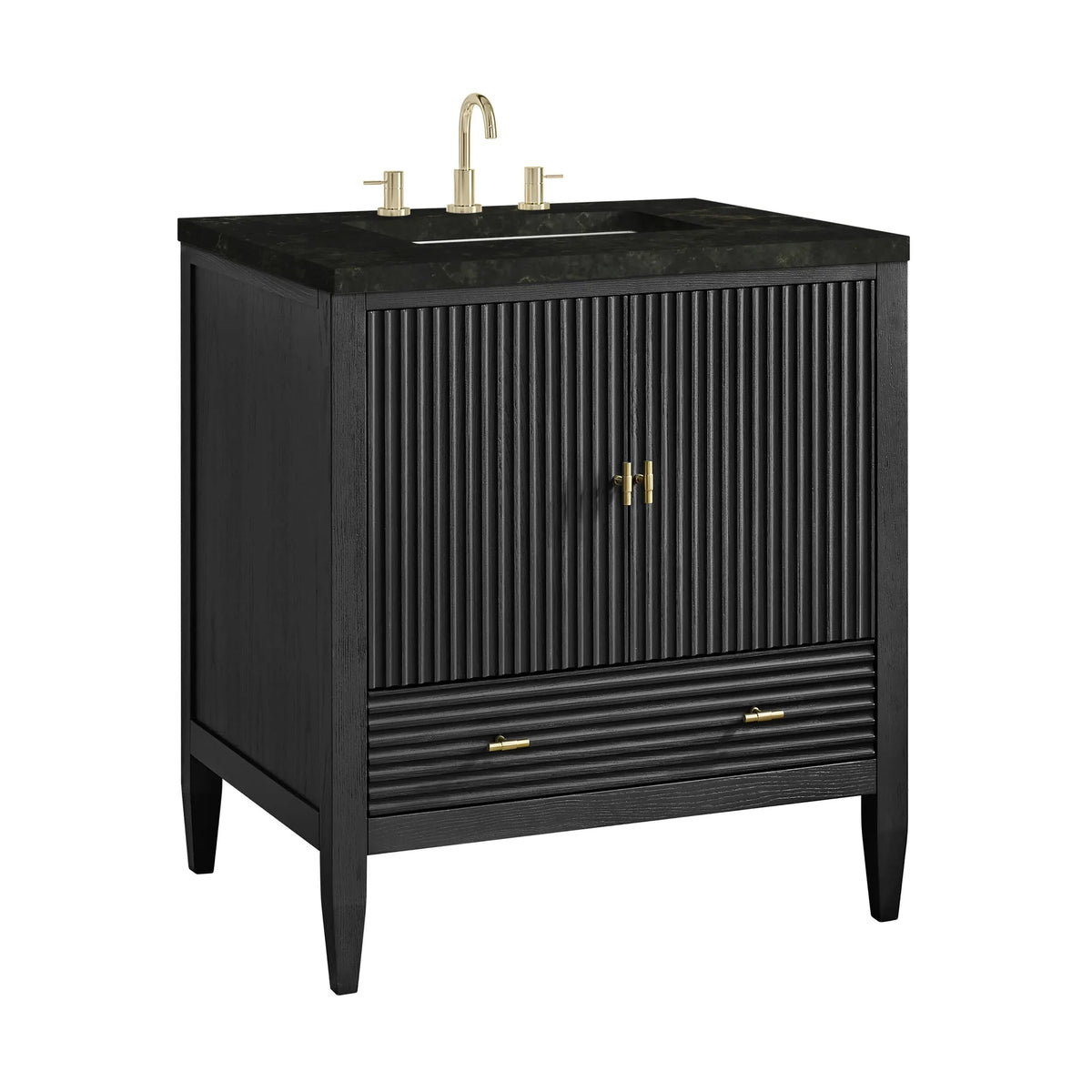 Myrrin 30" Single Vanity, Carbon Oak w/ 3 CM Phantome Eclos Top