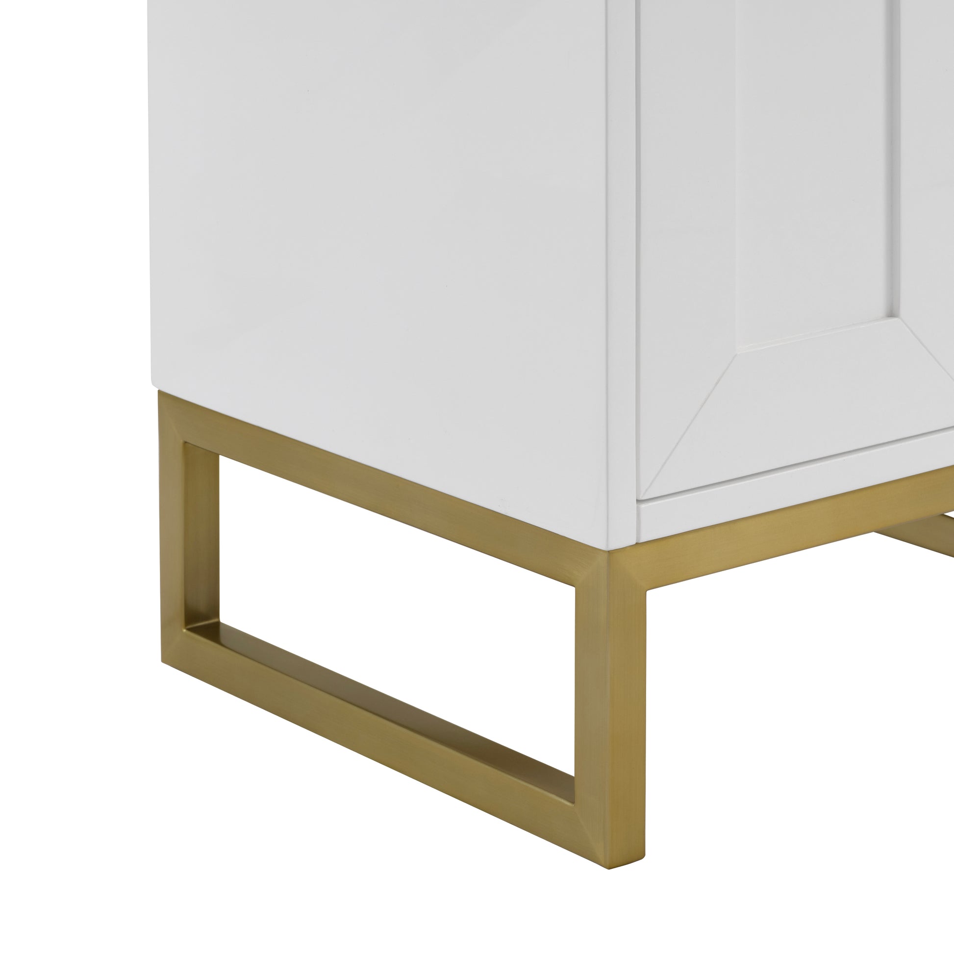 Renovate for Less Atlanta Chianti 20" Single Cabinet, Glossy White, Champagne Brass