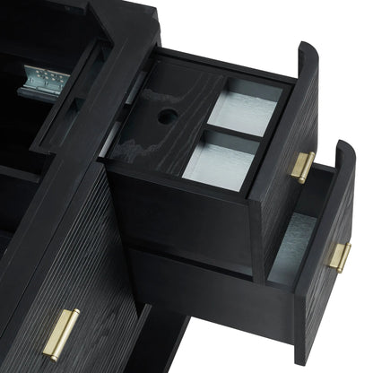 Lucian 48" Single Vanity, Carbon Oak, w/ 3 CM Phantome Eclos Widespread Top