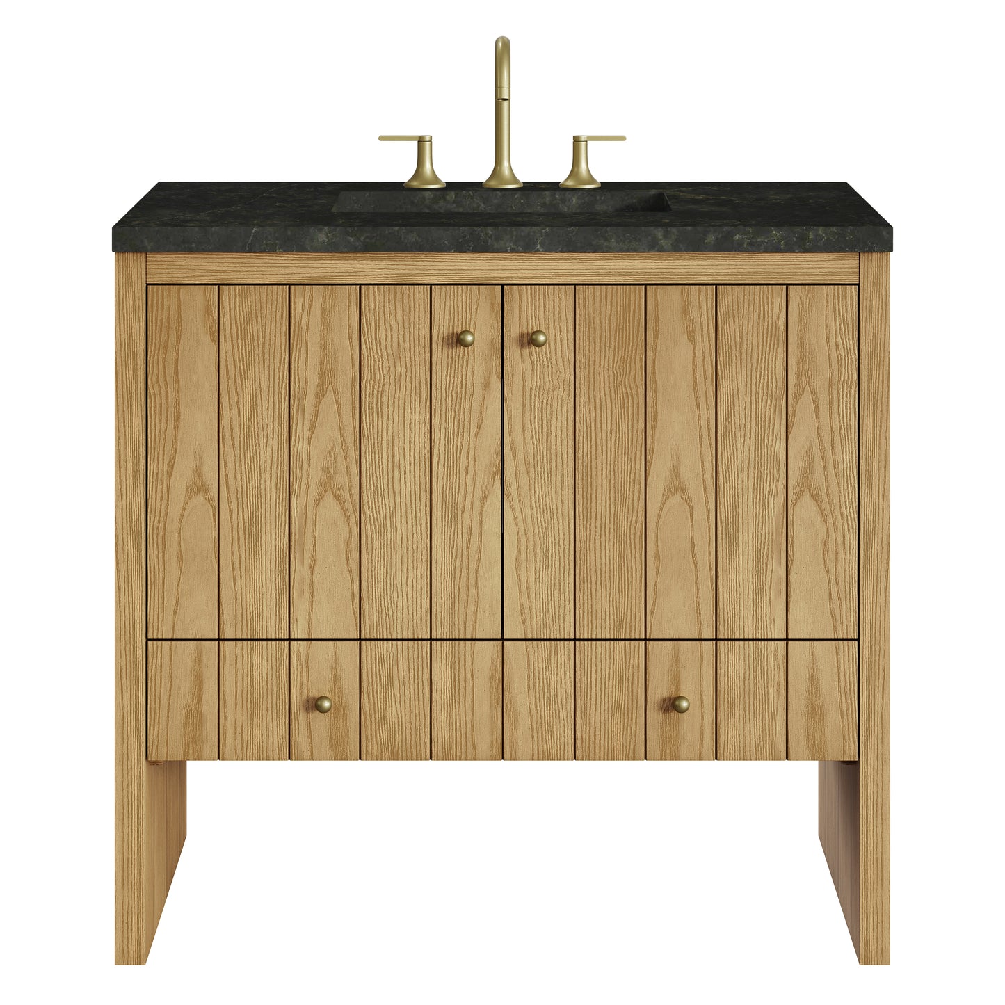 Renovate for Less Atlanta Hudson 36" Single Vanity, Light Natural Oak, w/ 3 CM Phantome Eclos Top