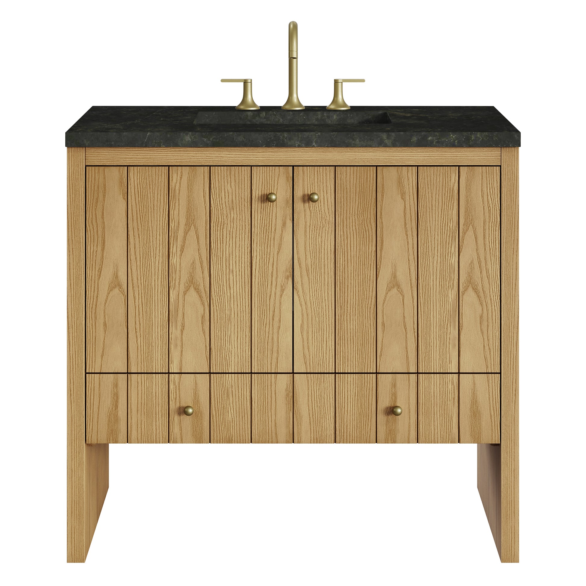 Renovate for Less Atlanta Hudson 36" Single Vanity, Light Natural Oak, w/ 3 CM Phantome Eclos Top