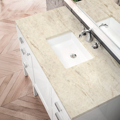 Renovate for Less Atlanta Addison 48" Single Vanity, Glossy White, w/ 3 CM Tajnar Eclos Top