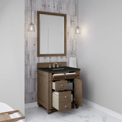 Bristol 30" Single Vanity, Whitewashed Walnut, w/ 3 CM Phantome Eclos Top