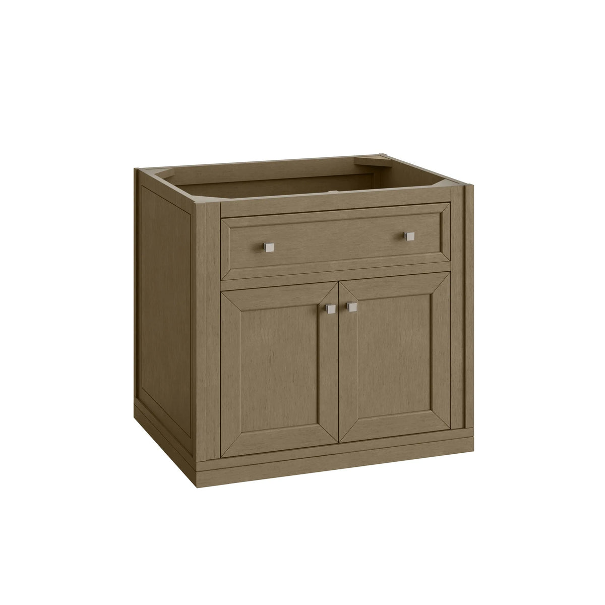 Chicago 30" Single Vanity, Walnut Whisper, w/ 3 CM Carrara Marble Top