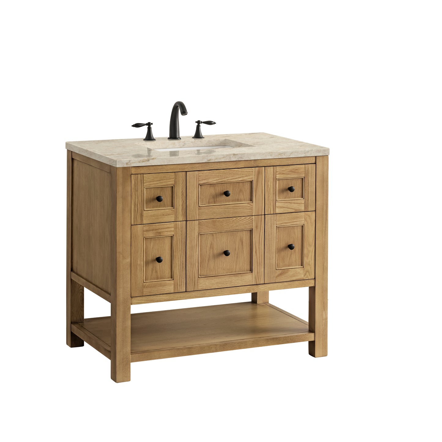 Renovate for Less Atlanta Breckenridge 36" Single Vanity, Light Natural Oak, w/ 3 CM Tajnar Eclos Top
