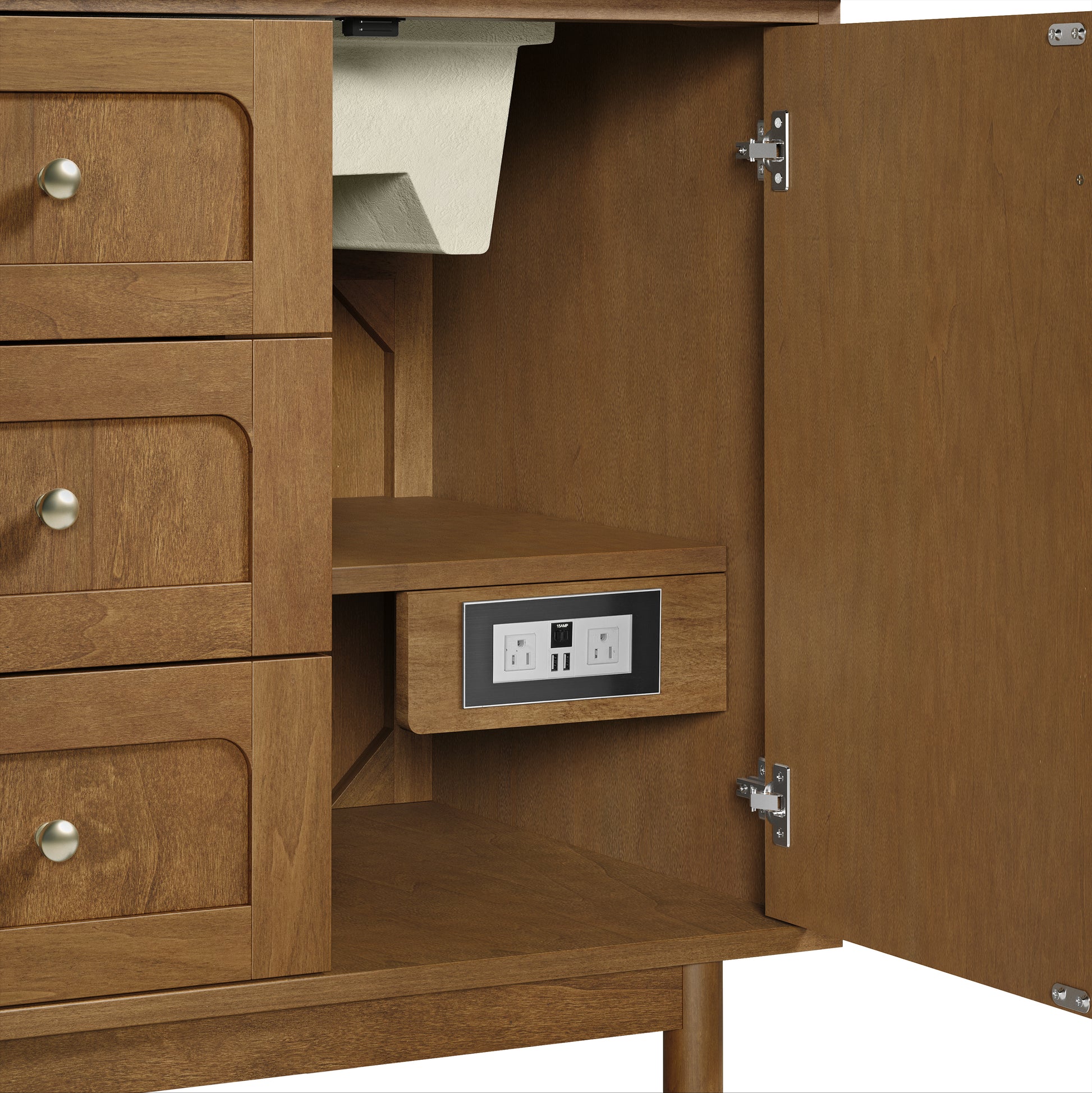 Renovate for Less Atlanta Laurent 60" Double Vanity, Honey Oak w/ 3 CM Lime Delight Silestone Top