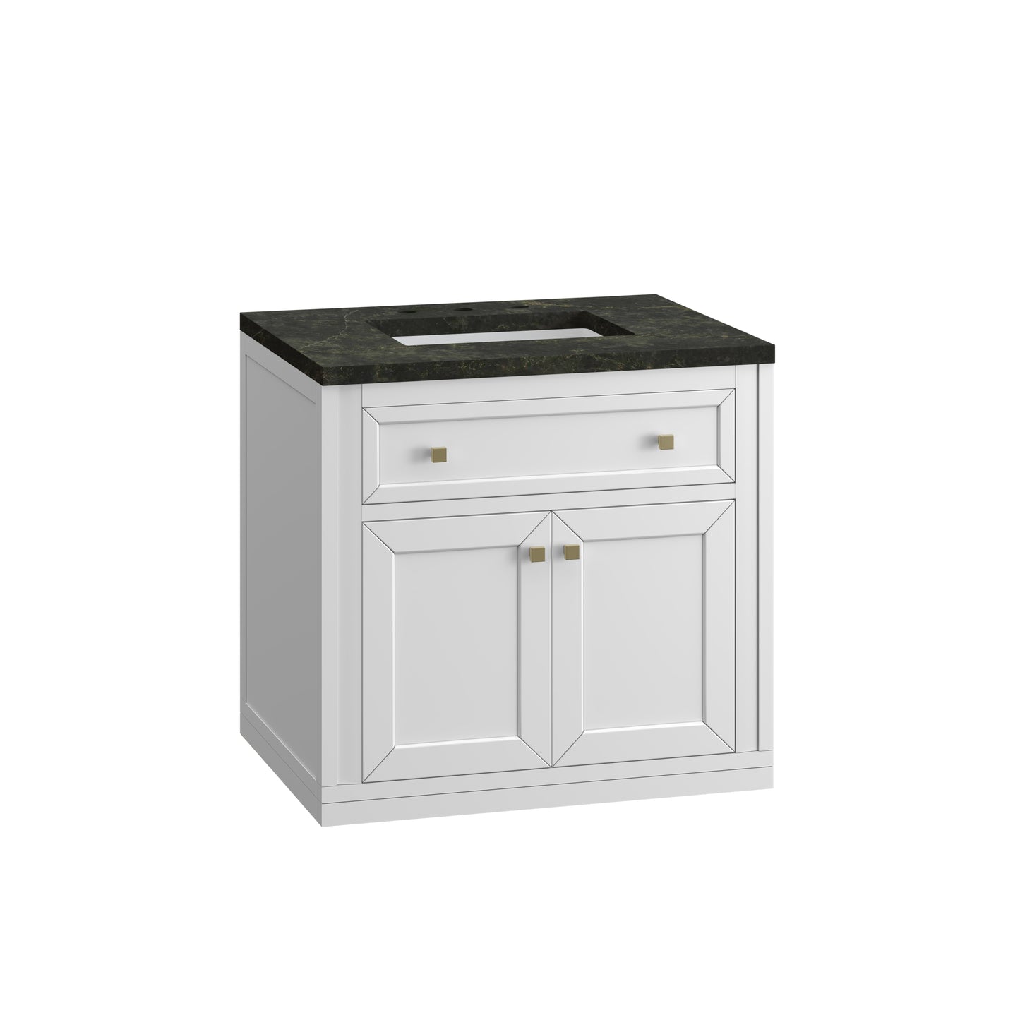 Renovate for Less Atlanta Chicago 30" Single Vanity, Glossy White, w/ 3 CM Phantome Eclos Top