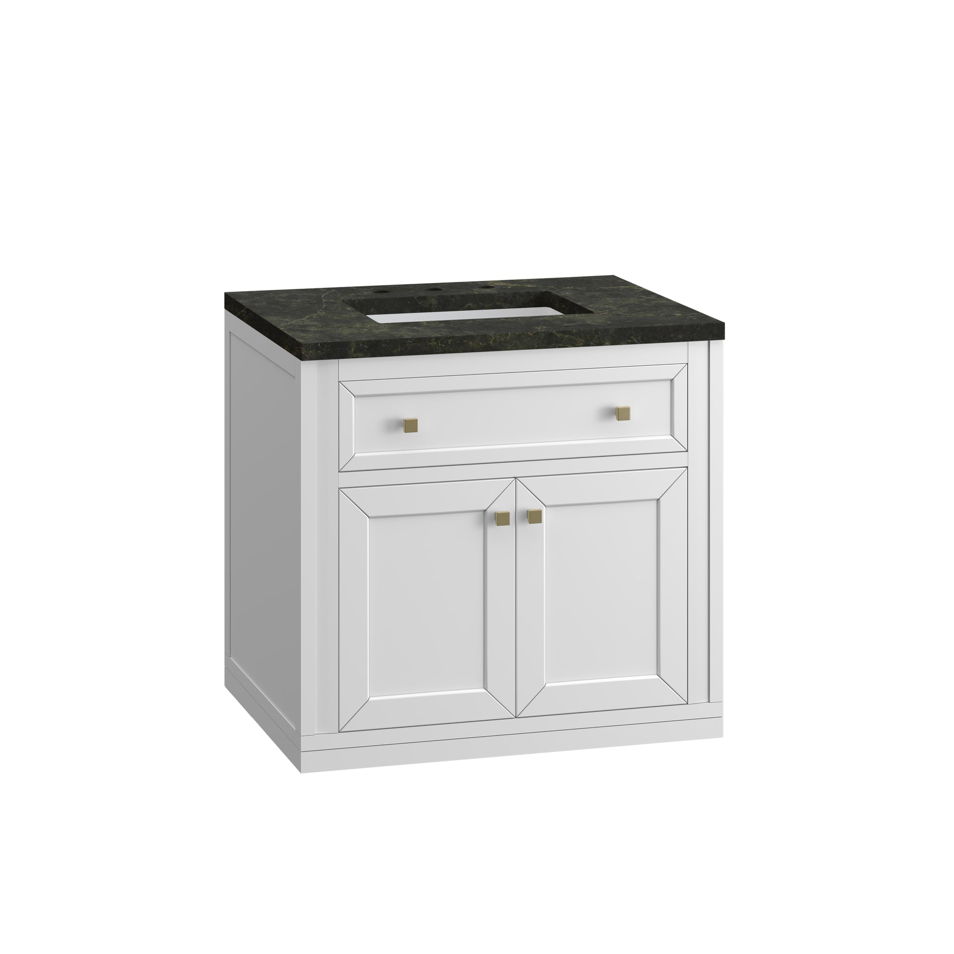Renovate for Less Atlanta Chicago 30" Single Vanity, Glossy White, w/ 3 CM Phantome Eclos Top