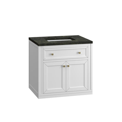 Renovate for Less Atlanta Chicago 30" Single Vanity, Glossy White, w/ 3 CM Phantome Eclos Top