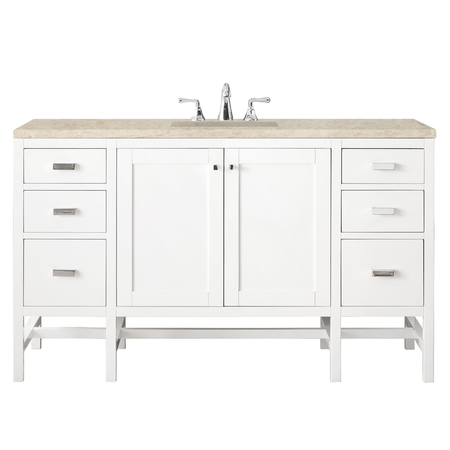 Renovate for Less Atlanta Addison 60" Single Vanity, Glossy White, w/ 3 CM Tajnar Eclos Top