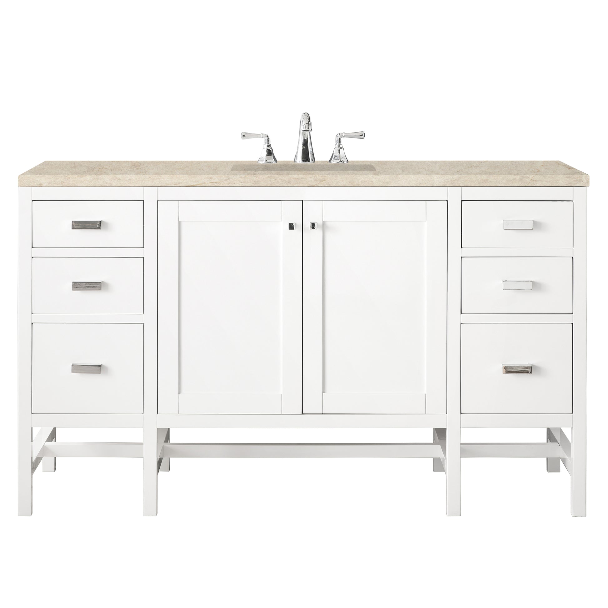 Renovate for Less Atlanta Addison 60" Single Vanity, Glossy White, w/ 3 CM Tajnar Eclos Top