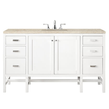 Renovate for Less Atlanta Addison 60" Single Vanity, Glossy White, w/ 3 CM Tajnar Eclos Top