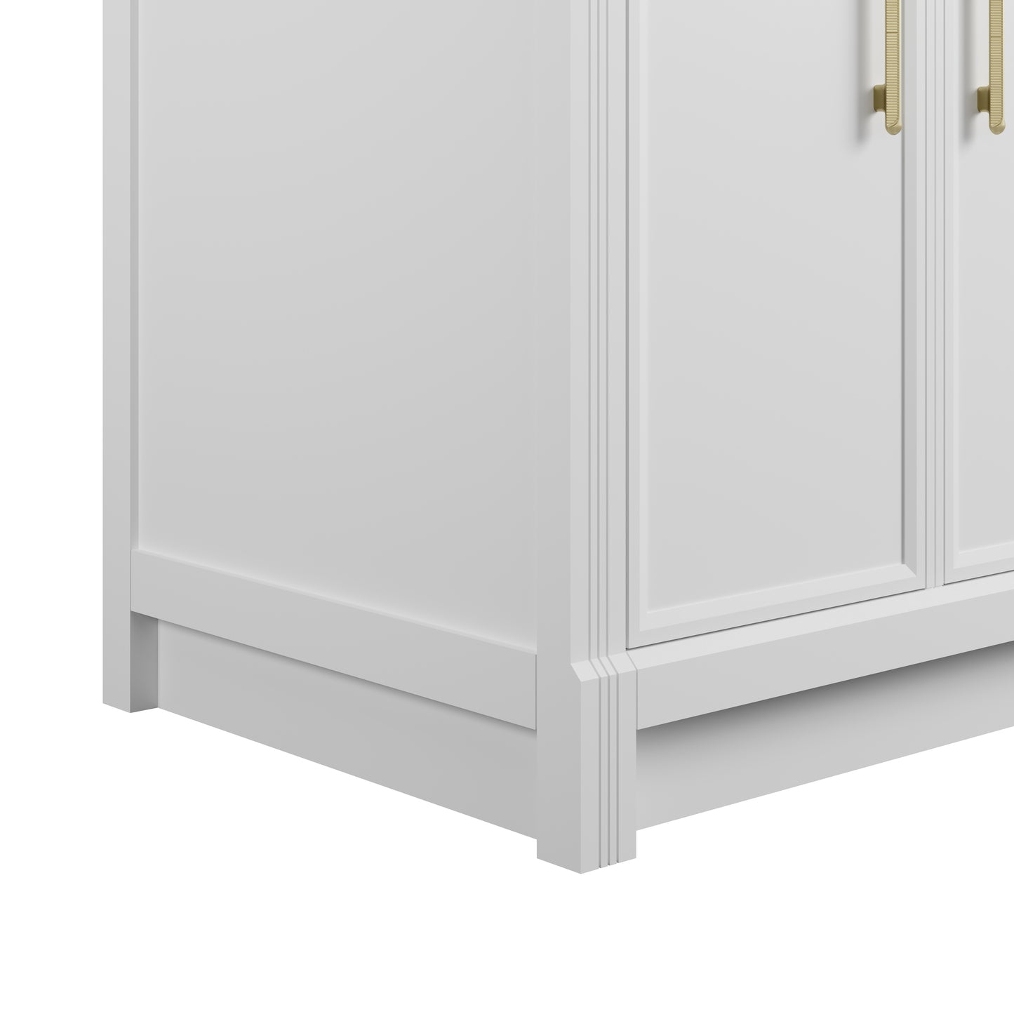 Renovate for Less Atlanta Bellshire 30" Single Vanity, Bright White w/ 3 CM Victorian Silver Silestone Top