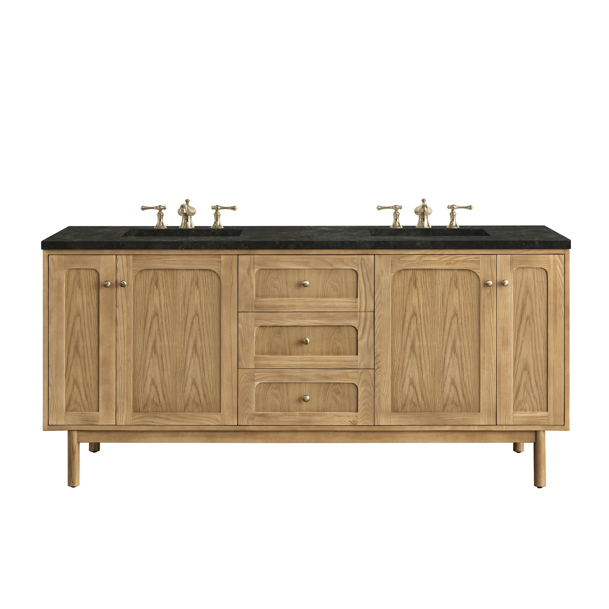 Renovate for Less Atlanta Laurent 72" Double Vanity, Light Natural Oak, w/ 3 CM Phantome Eclos Top