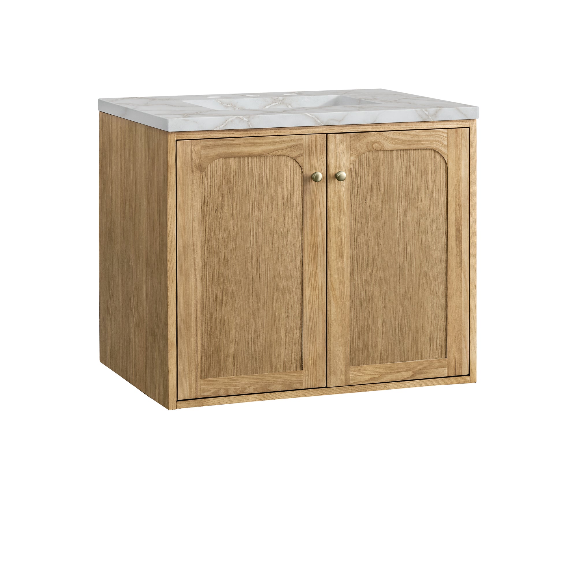 Renovate for Less Atlanta Laurent 30" Single Vanity, Light Natural Oak w/ 3 CM Victorian Silver Top