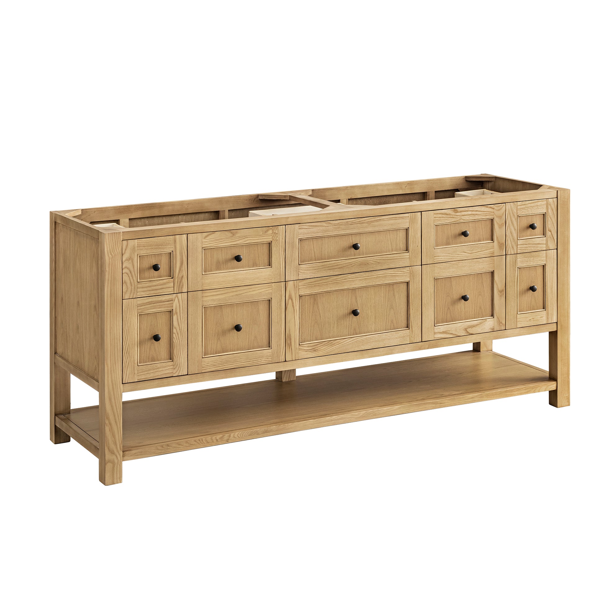 Renovate for Less Atlanta Breckenridge 72" Double Vanity, Light Natural Oak w/ 3 CM Carrara Marble Top