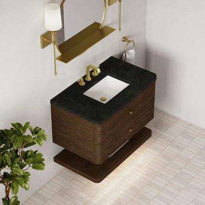 Renovate for Less Atlanta Allamari 36" Single Vanity, Sable w/ 3 CM Phantome Eclos Top