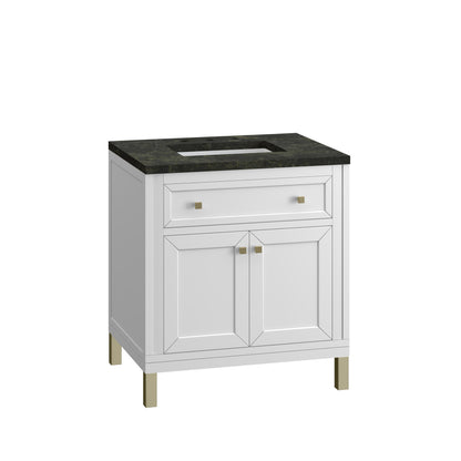Renovate for Less Atlanta Chicago 30" Single Vanity, Glossy White, w/ 3 CM Phantome Eclos Top