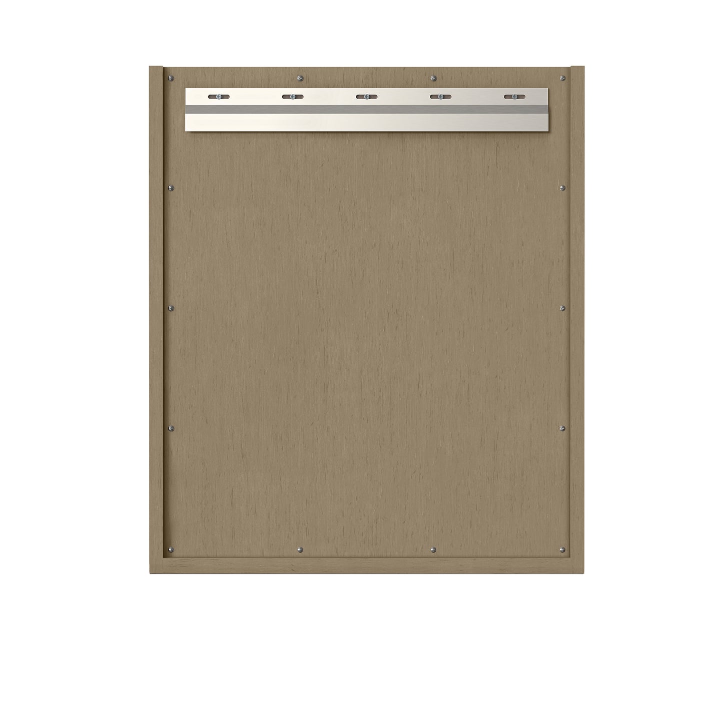 Renovate for Less Atlanta Chianti 24" Single Vanity, Walnut Whisper, Brushed Nickel, w/ White Glossy Composite Stone Top