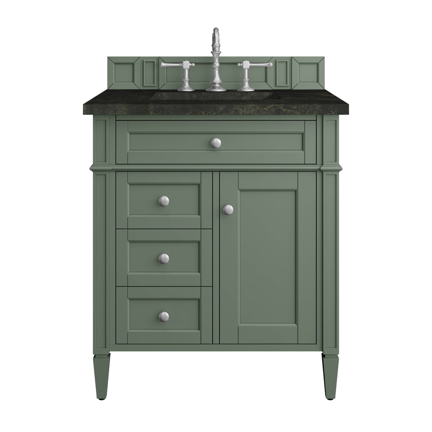 Renovate for Less Atlanta Brittany 30" Single Vanity, Smokey Celadon, w/ 3 CM Phantome Eclos Top