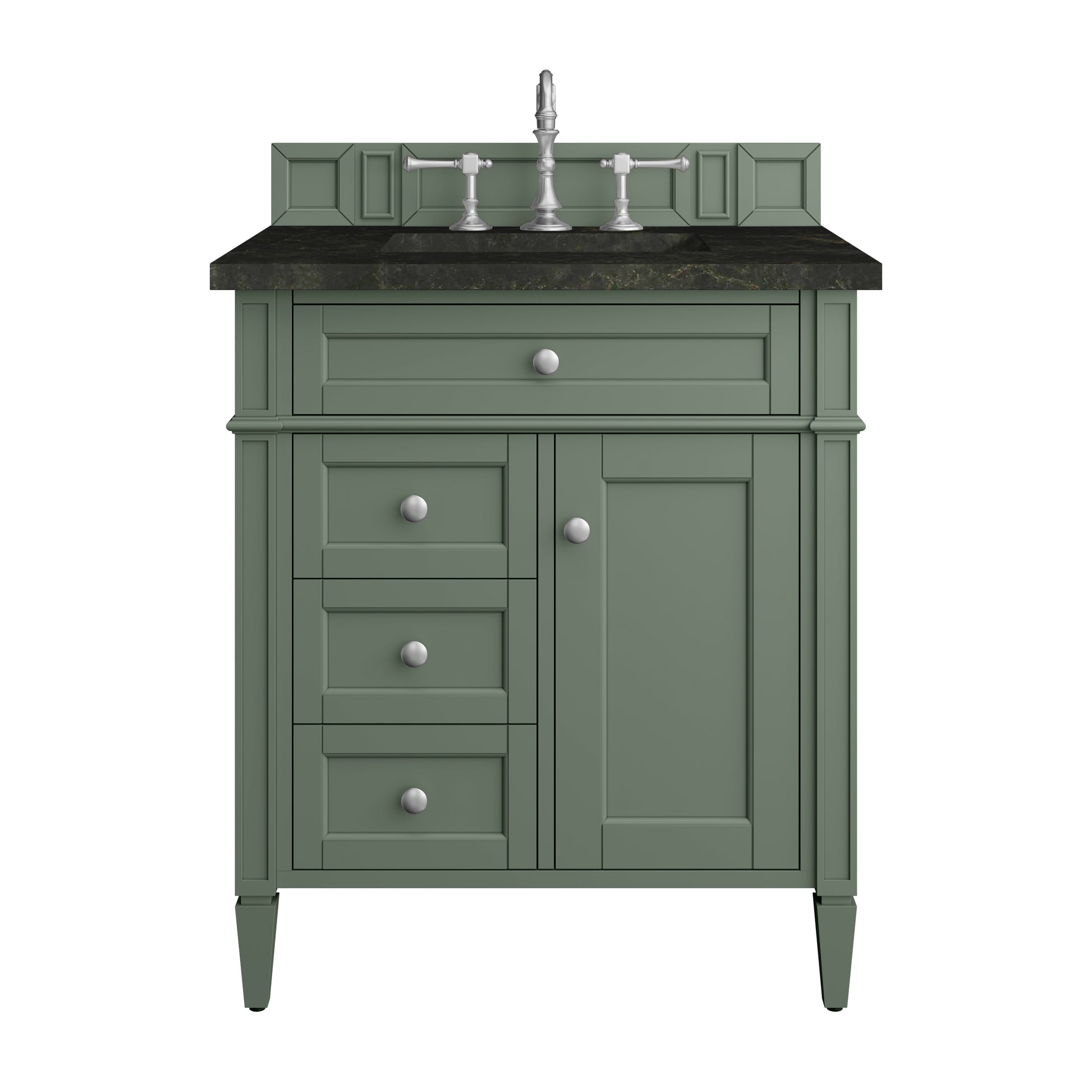 Renovate for Less Atlanta Brittany 30" Single Vanity, Smokey Celadon, w/ 3 CM Phantome Eclos Top