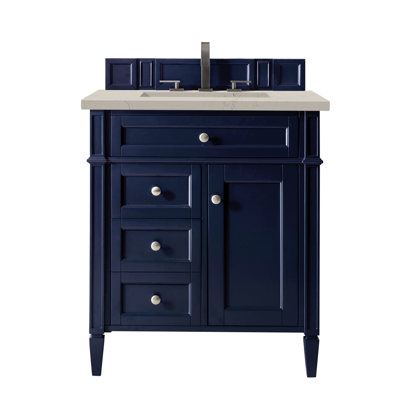 Renovate for Less Atlanta Brittany 30" Single Vanity, Victory Blue, w/ 3 CM Siberian Silestone Top