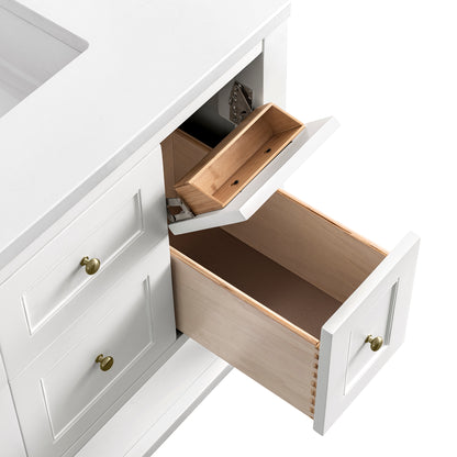 Renovate for Less Atlanta Breckenridge 36" Single Vanity, Bright White w/ 3 CM Victorian Silver Top