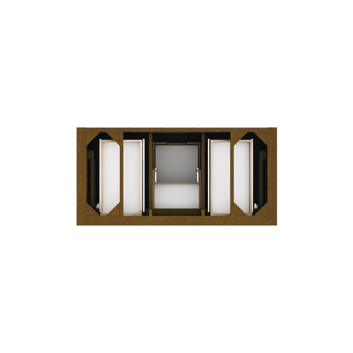 Renovate for Less Atlanta Brookfield 48" Single Vanity, Honey Oak w/ 3 CM Charcoal Soapstone Silestone Top