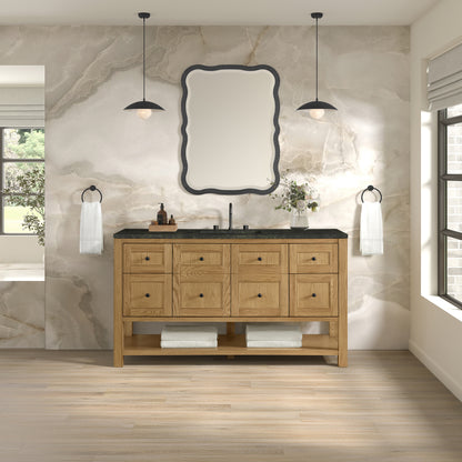 Renovate for Less Atlanta Breckenridge 60" Single Vanity, Light Natural Oak, w/ 3 CM Phantome Eclos Top