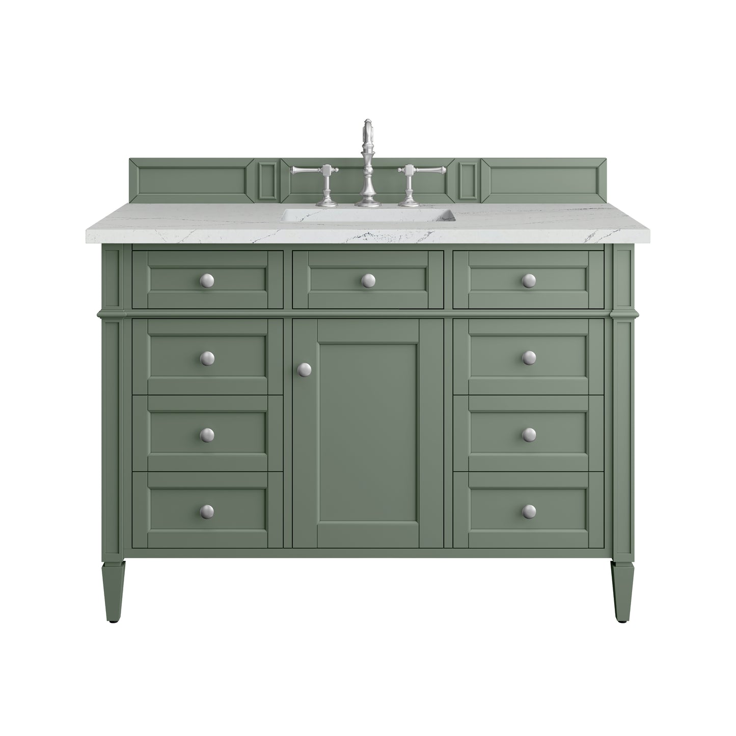 Renovate for Less Atlanta Brittany 48" Single Vanity, Smokey Celadon w/ 3 CM Ethereal Noctis Top