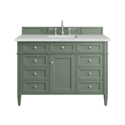 Renovate for Less Atlanta Brittany 48" Single Vanity, Smokey Celadon w/ 3 CM Ethereal Noctis Top