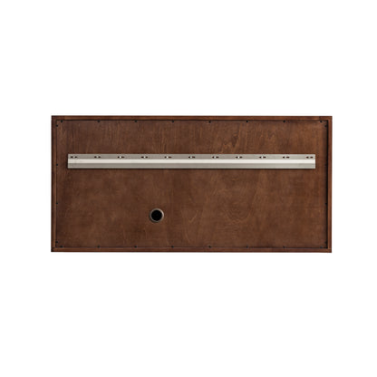 Renovate for Less Atlanta Amberly 48" Single Vanity, Mid-Century Walnut w/ 3 CM Ethereal Noctis Top w/FreePower Wireless Charger